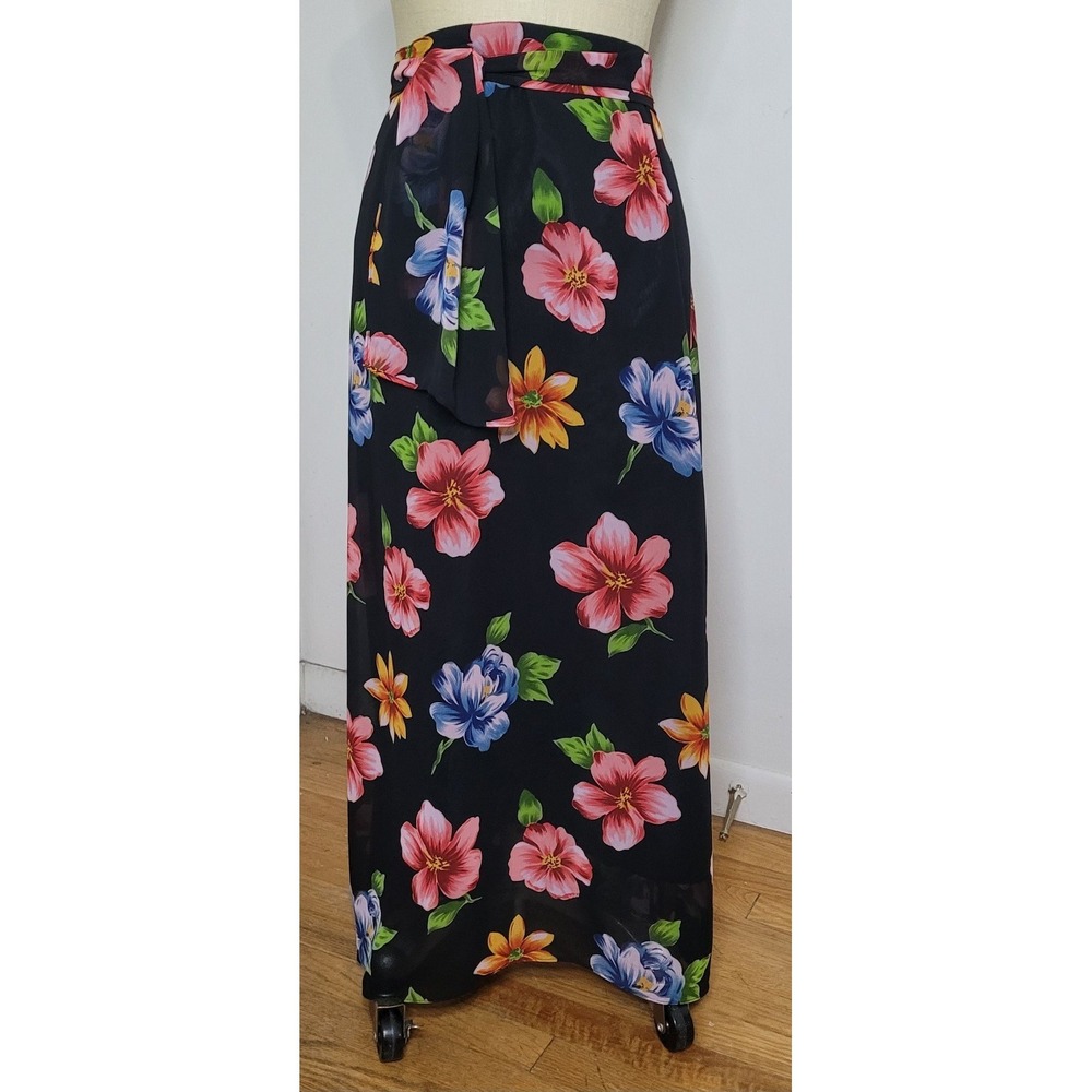 VTG Mary McFadden Womens 16 Midi/Maxi Skirt Lined Dark Floral Fairy Whimsigoth